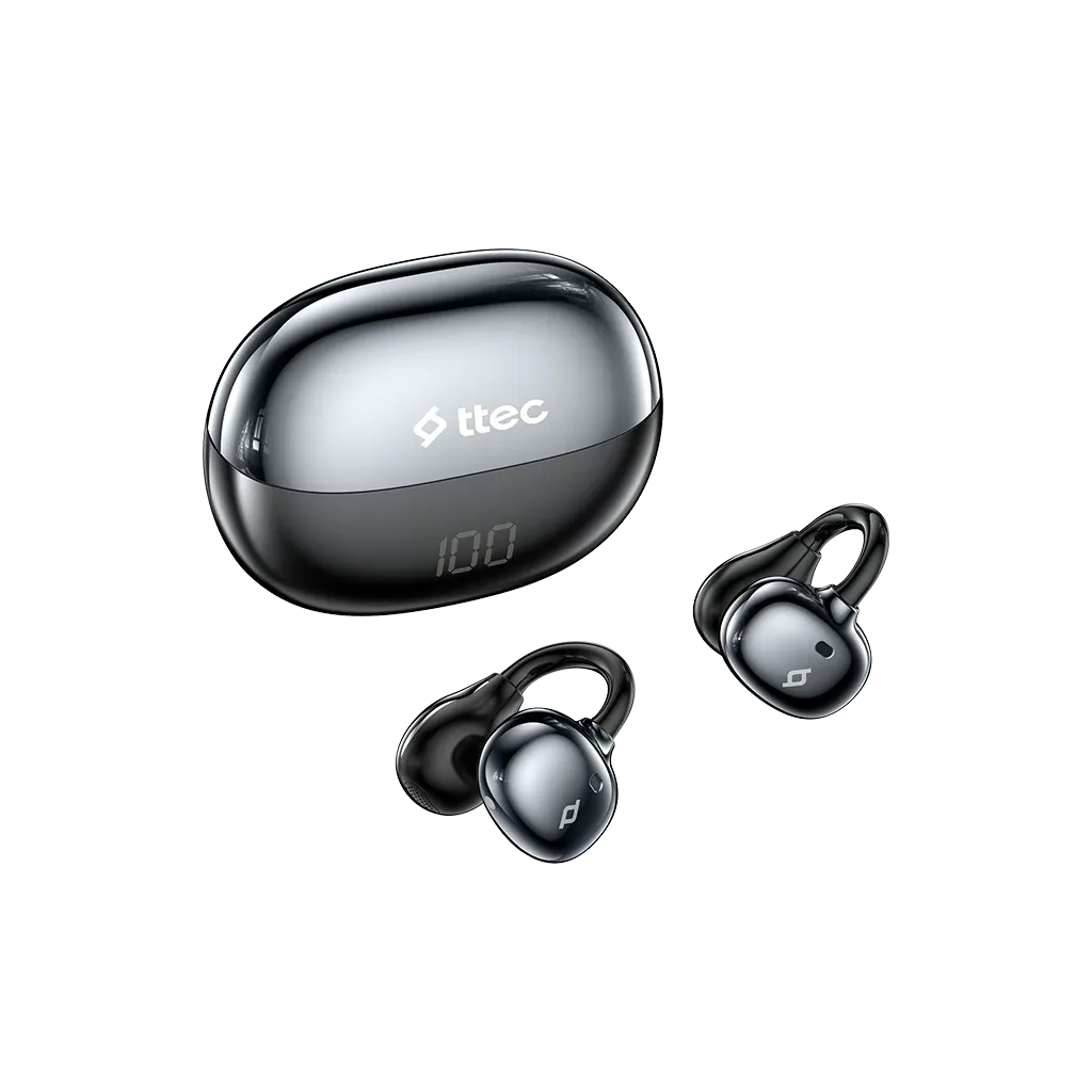 Наушники ttec AirBeat Aura, беспроводные, открытые, крепление-клипса, Bluetooth, чёрные — 3