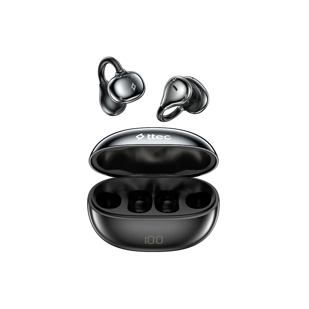Наушники ttec AirBeat Aura, беспроводные, открытые, крепление-клипса, Bluetooth, чёрные — 4