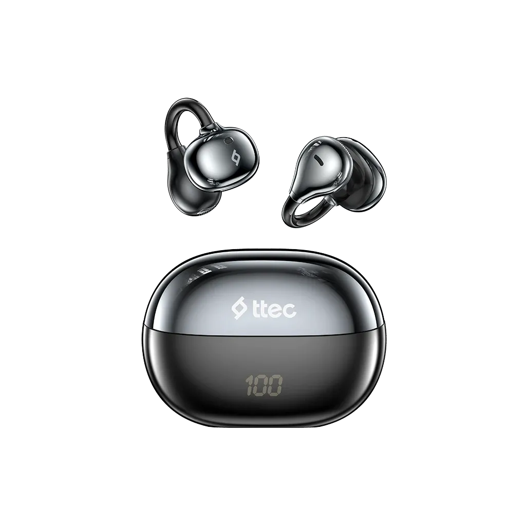 Наушники ttec AirBeat Aura, беспроводные, открытые, крепление-клипса, Bluetooth, чёрные — 2